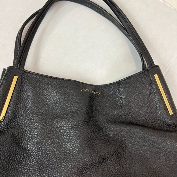 Women's Black pebbled leather Vince Camuto Shoulder Tote - Picture 9 of 12